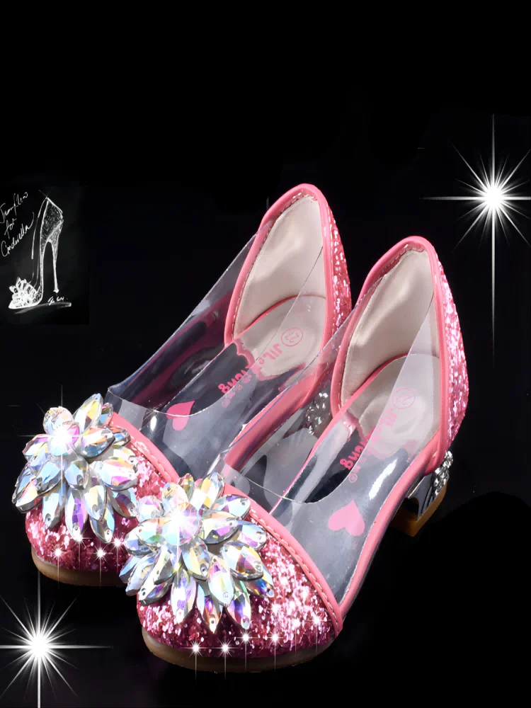 Бальные Сандалии Принцессы Для Девочек С Кристаллами И Яркими Стразами. Туфли