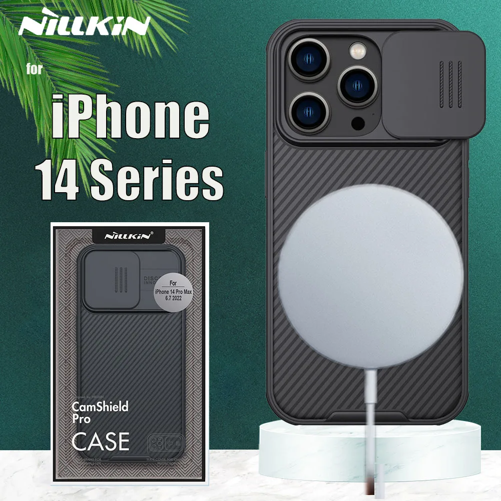

Чехол NILLKIN для iPhone 14 Pro Max, защитная задняя крышка для камеры Magsafe, жесткая Магнитная задняя крышка для iPhone14 Pro Plus