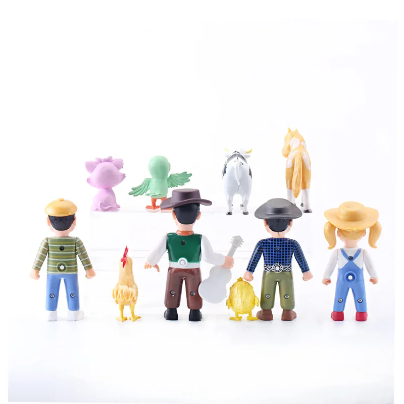 Набор из 10 фигурок животных Happy Farm: Деревня Зенона, Красный сарай, Ферма. Милые игрушки-животные из ПВХ для детей, подарки для малышей. (art.: 3920dbe2d99bf) - 3920dbe2d99bf