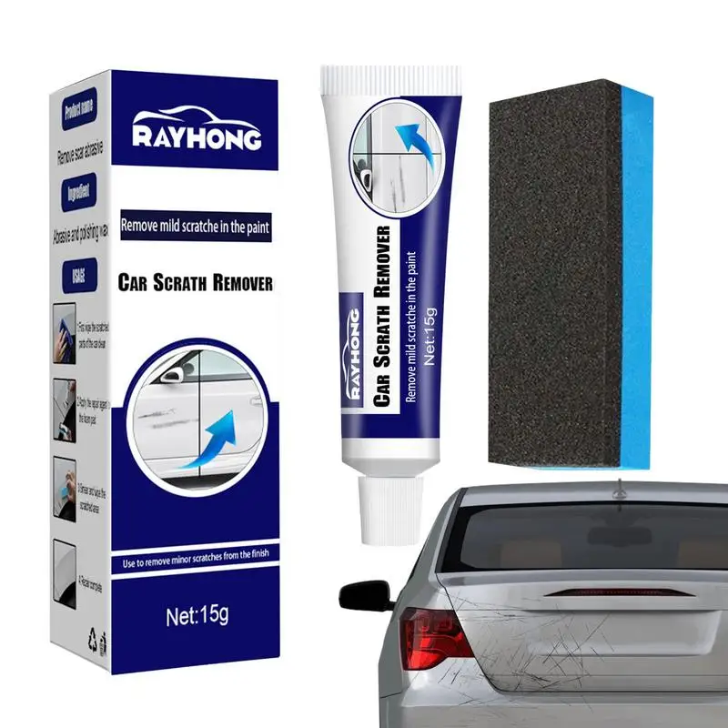 

Car Scratch Remover Car Scratch Polisher With Sponge 15g Auto Polish Fast Repairing Deep Scratches Paint Restore Scratch Remover