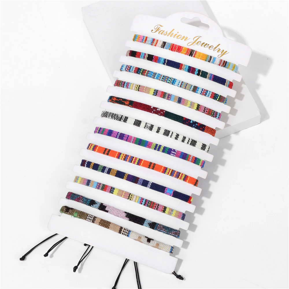 Wholesale 12pcs/set Boho Bracelet Set For Women Men Colorful Natural Stone Crystal Seed Beads Evil Eye Braided Bracelet Bulk