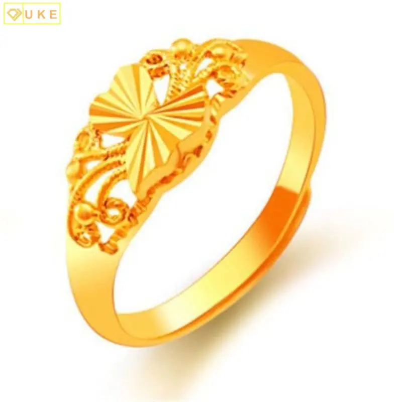 

Pure Nansha Copy Real 18k Yellow Gold 999 24k Simulated Color Adjustable Opening Women's Fashion Index Finger Ring Never Fade Je