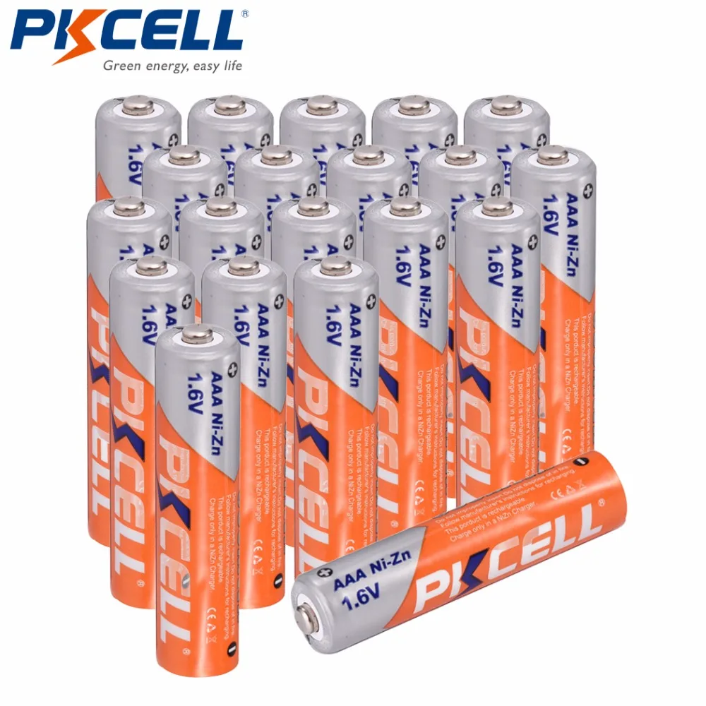 

20pcs/lot PKCELL NI-ZN AAA Rechargeable Battery 1.6V 900mwh NIZN 3A Powerful Battery For digital camera