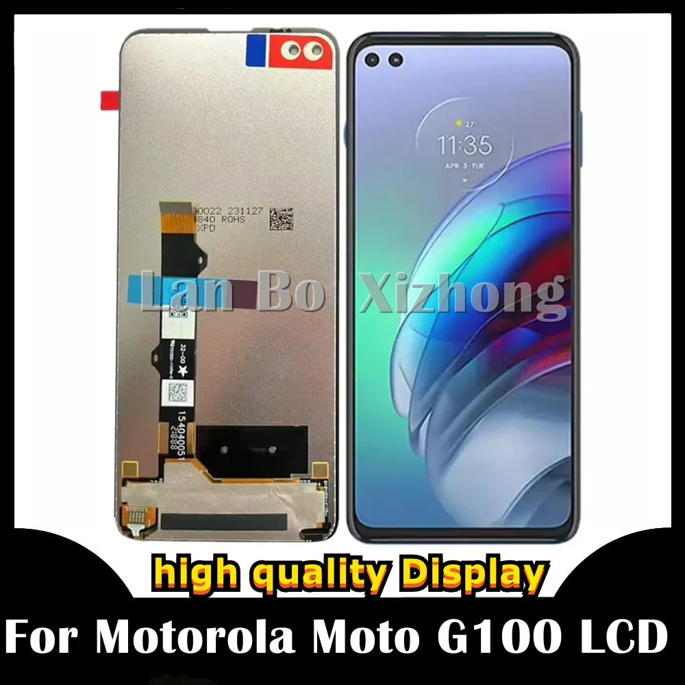Протестированный 6 7 &quotдля Motorola Moto G100 ЖК-дисплей с рамкой сенсорный дигитайзер в
