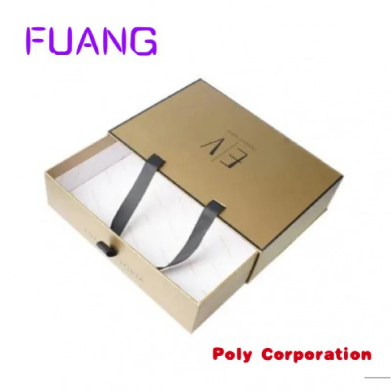 Custom Clothing Packaging Rigid Cardboard Drawer Gift Boxes with Handlespacking box for small business