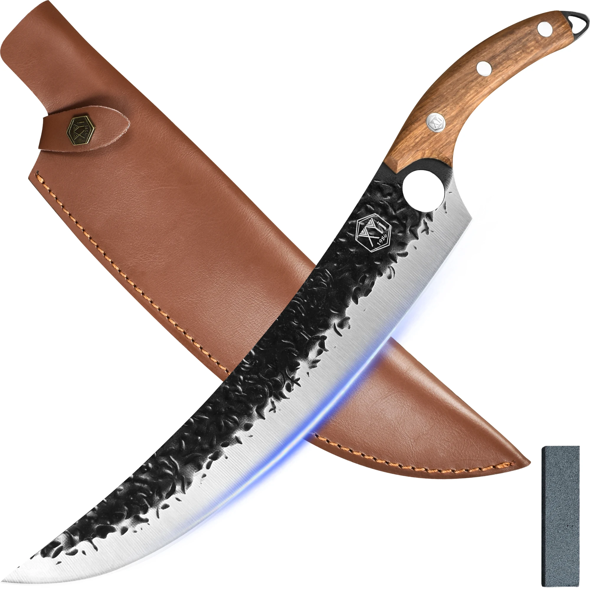 

XYj Serbian Boning Knife 12 INCH Stainless Steel Filleting Slicing Fish Slaughter Knives Kitchen Utensil Sheath Case Outdoor DIY