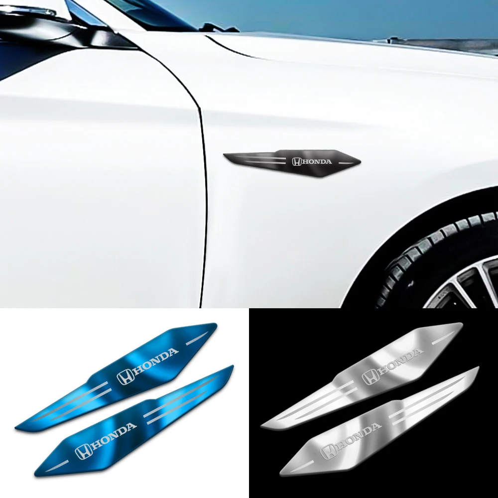 

2PCS 3D Metal Car Wing Right & Left Side Badge Fender Emblem Stickers For Honda Mugen INSPIRE XR-V CR-V UR-V CR-Z Fit Pilot Typ