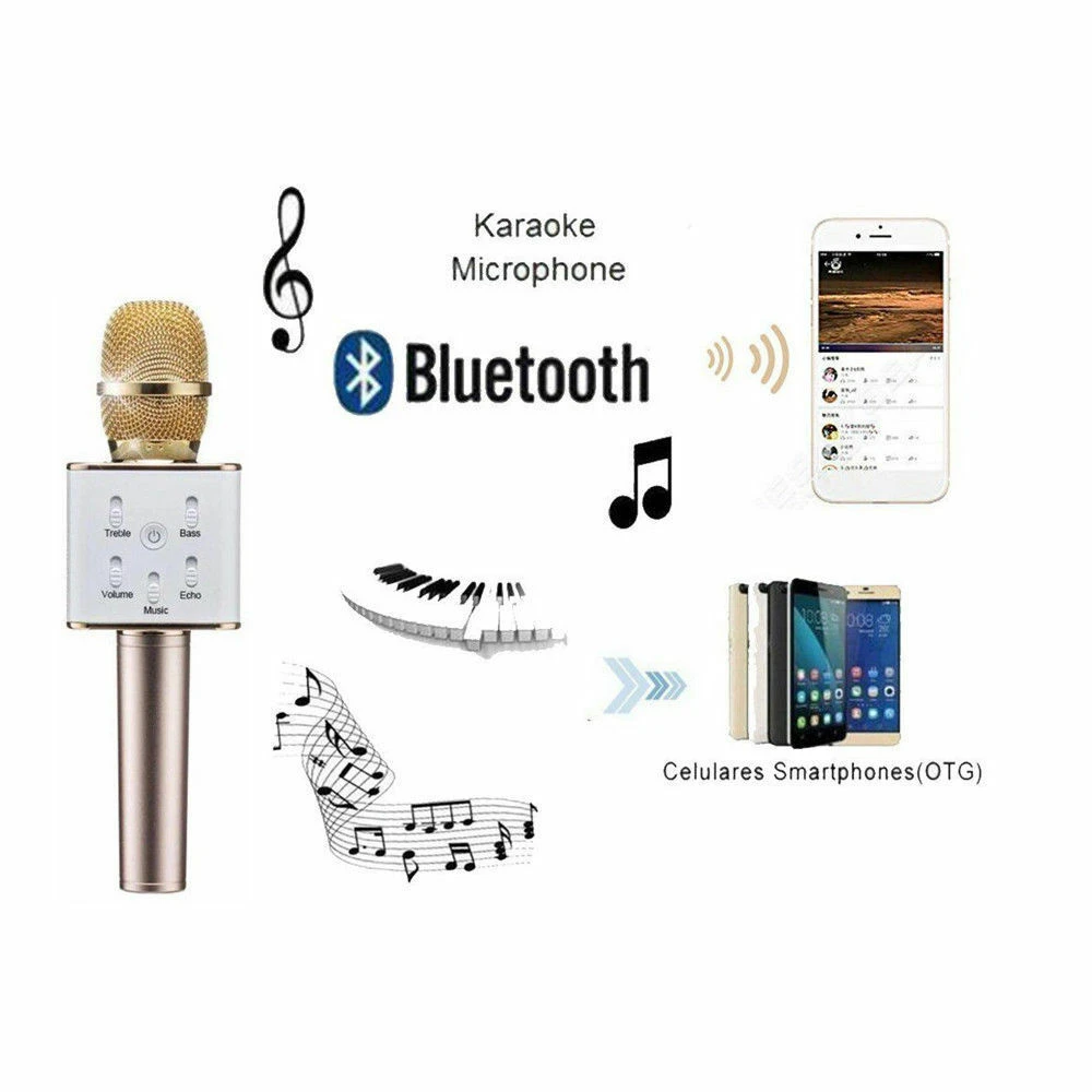 Мини Портативный беспроводной микрофон для караоке Bluetooth совместимый ручной