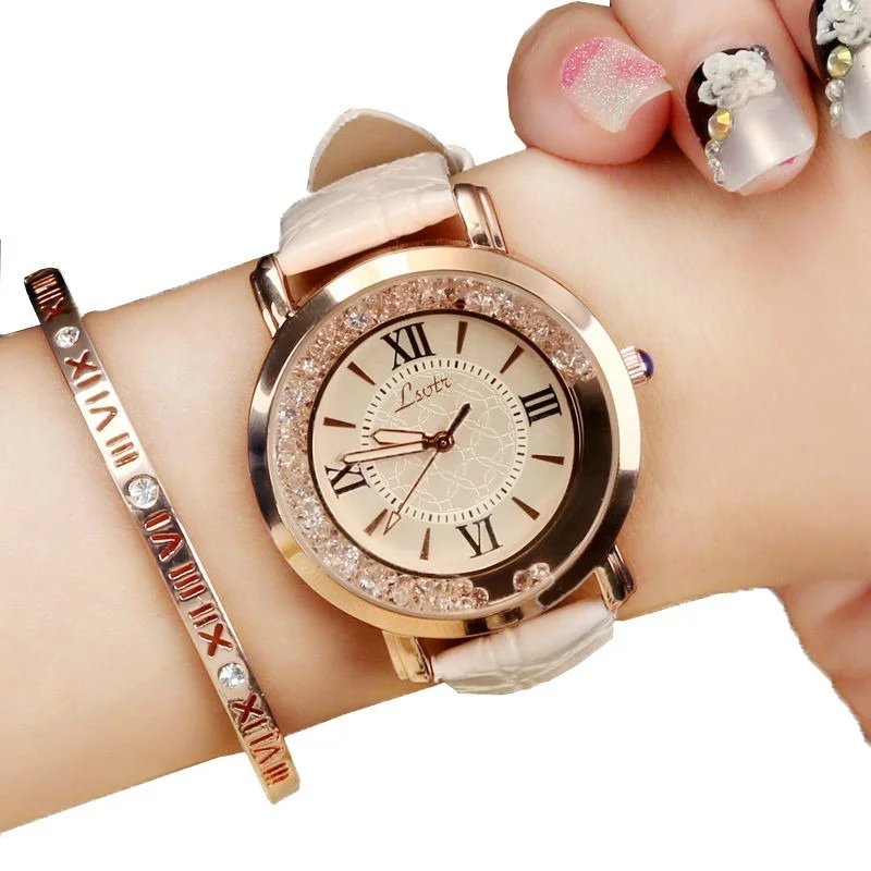 

Luxury Fashionable Casual Women's Watch White Diamond Contracted Fashion Leisure Female Table Student Girl Lady Strap Watch