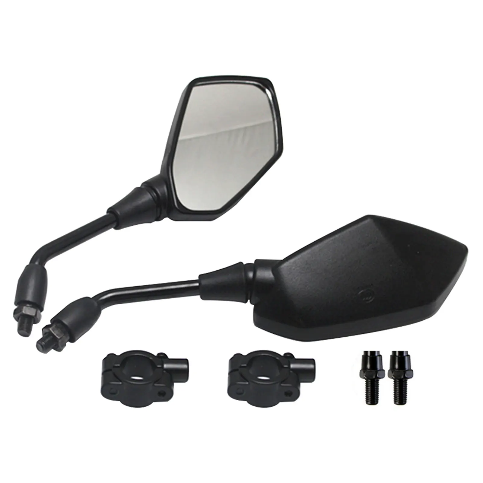 

1 Pair Sports Bikes Clamp On For Handlebar Dual Support Side With Holder Rear View ABS Motorcycle Mirror Universal Rotatable
