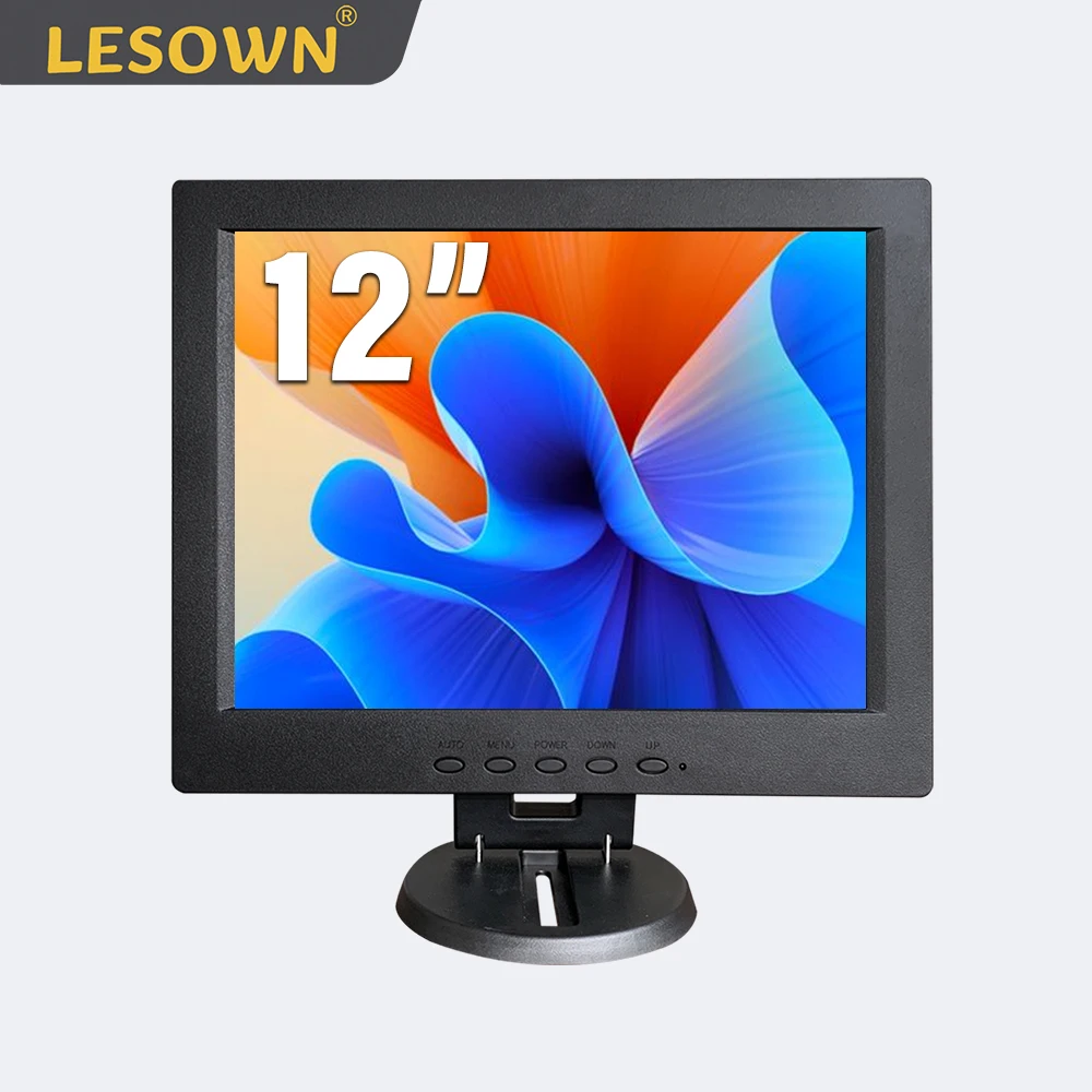 Маленький ЖК-монитор LESOWN 12 дюймов VGA HDMI AV BNC интерфейс VESA IPS 1024x768 HD настольный