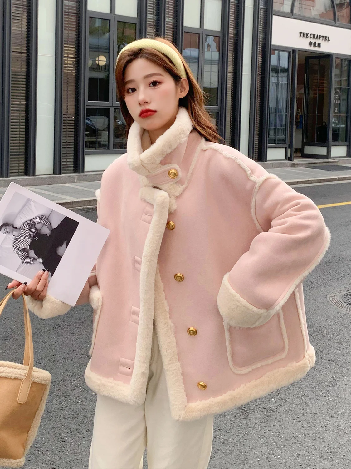 

New Lamb Wool Quilted Coat Winter Jackets Fur Integrated Solid Color Women Thickened Warm Coats Women's T163