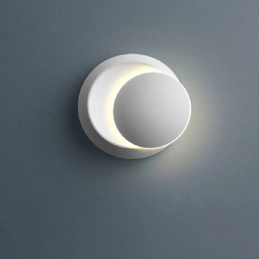 

LukLoy LED Wall Lamp 360 Degree Rotation Adjustable Bedside Sconce Black White Decorative Living Room Background Wall Light