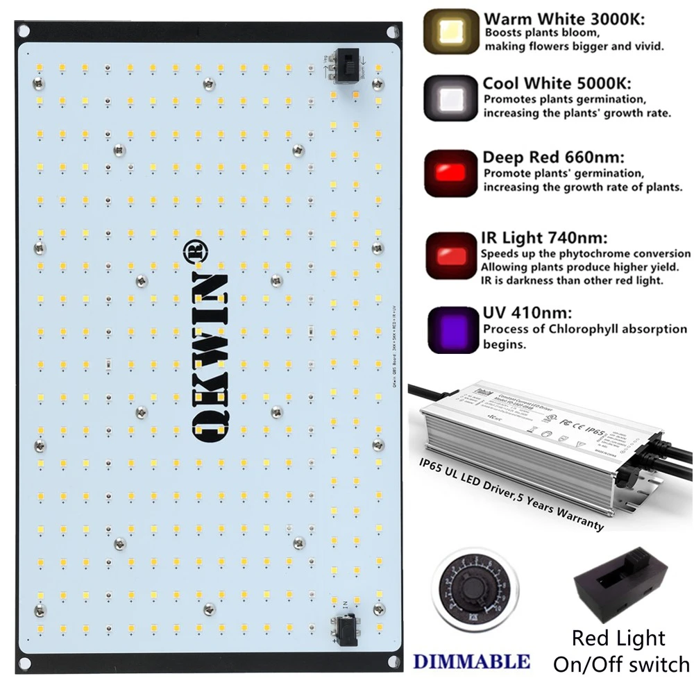 

samsung LM301D Led Grow Light Quantum Board QBS 120W built with 3000K 5000K Red IR UV full spectrum DIY MW driver