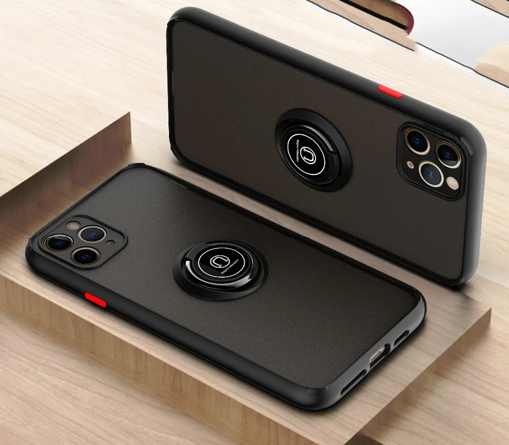 

Роскошный модный автомобильный чехол с кронштейном для IPhone 14 Pro Max 11 12 13 X XR XS SE 6 7 8 Plus, магнитное кольцо-подставка, держатель, задняя матовая крышка