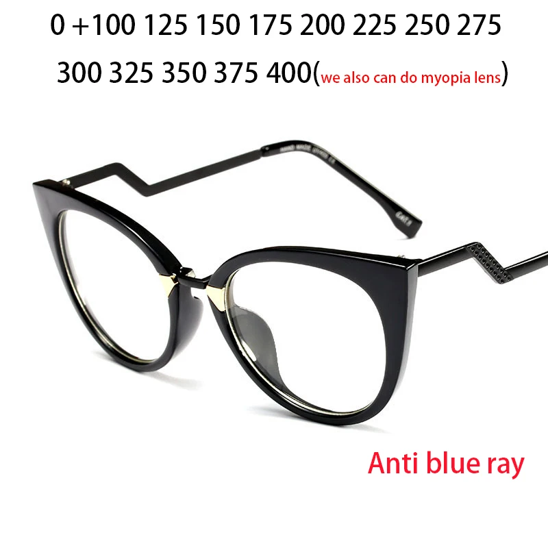 

Cubojue очки для чтения «кошачий глаз» Женский анти-синий светильник + 100 125 150 175 200 225 250 275 300 325 350 400 женские очки красный