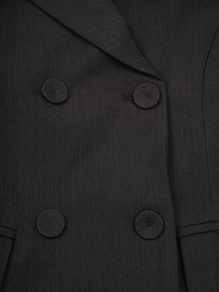 DEAT модный женский ангола красный пиджак с лентой однобортный длинными рукавами и