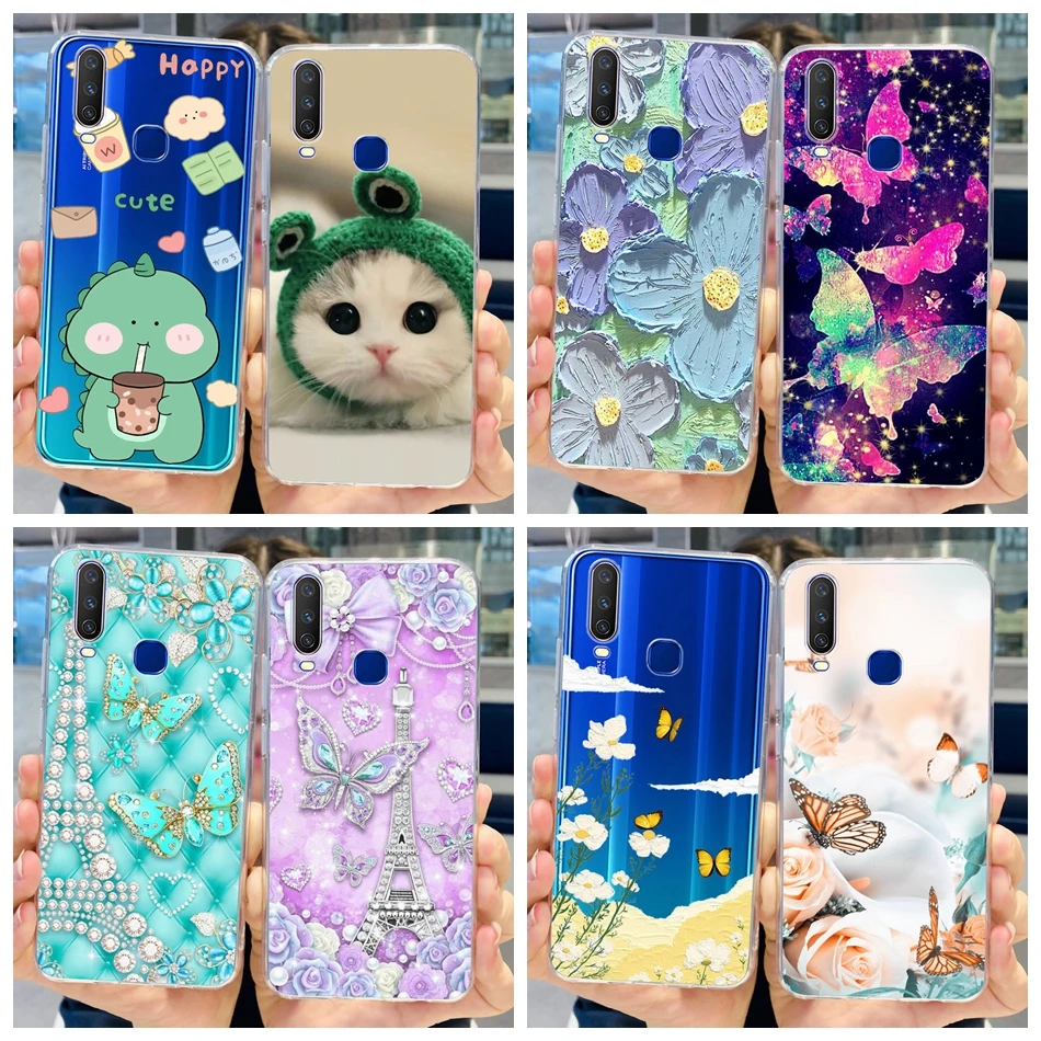 Стильный мягкий силиконовый чехол для Vivo Y12 Y15 Y17 прозрачный из ТПУ телефона Y 12 1904