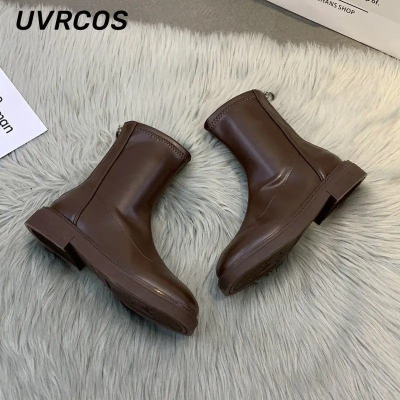 

Woman Ankle Boots Wedge Ladies Vintage Footwear Fashion Low Top Solid Office Dress 2022 The New Listing Products Winter Shoes