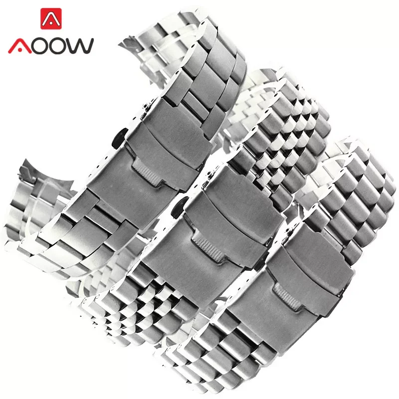 

Stainless Steel Band Strap 20mm 22mm Seamless Folding Buckle Diving Men Sport Replacement Bracelet Watch Accessories for Seiko