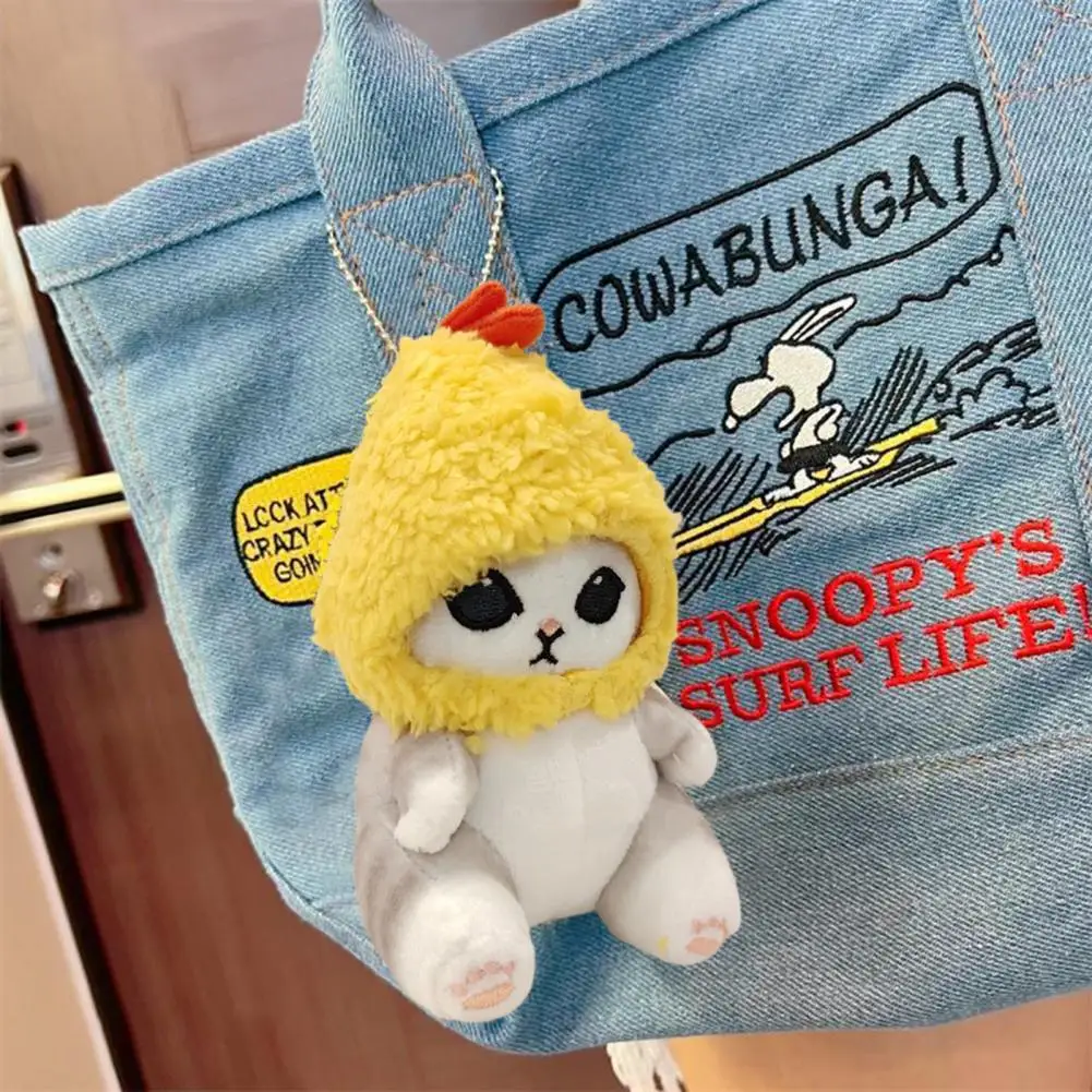 

Практичная портативная Подвеска из плюша, подвеска в виде кота с жареной кревечкой, подарок с прозрачной текстурой