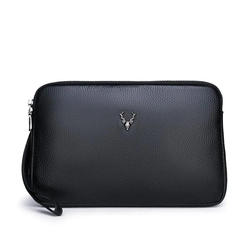 Мужская сумка из натуральной кожи длинный кошелек большая вместимость браслет с