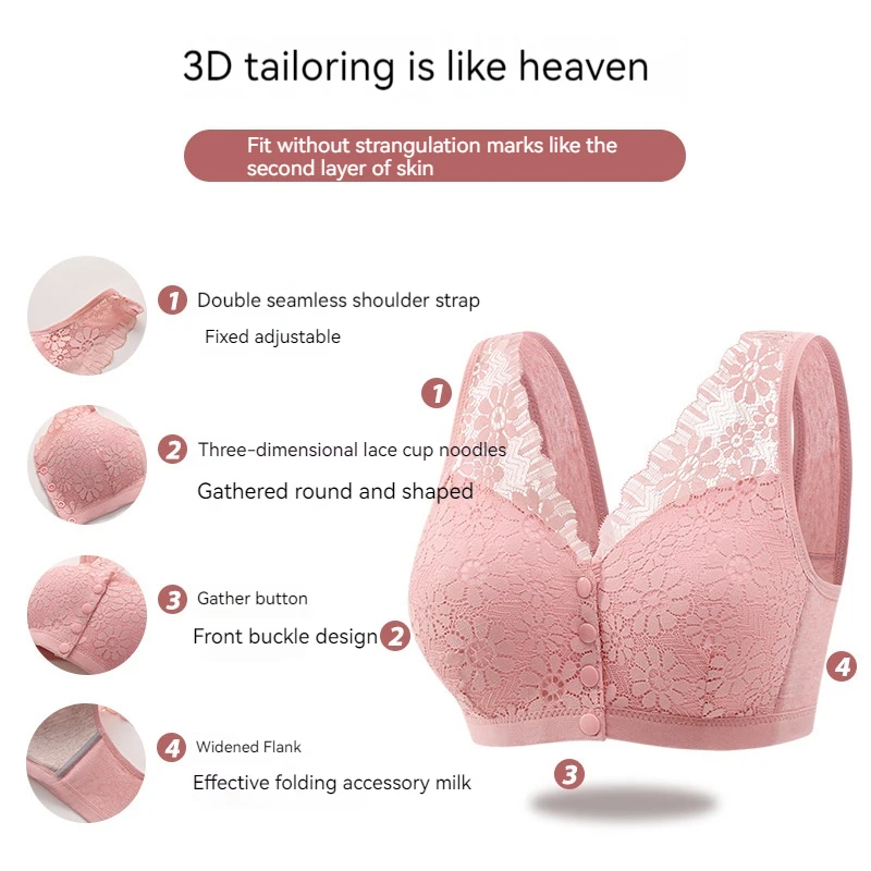 Женский Кружевной Бюстгальтер Для Кормления С Застежкой Спереди Фиксированные