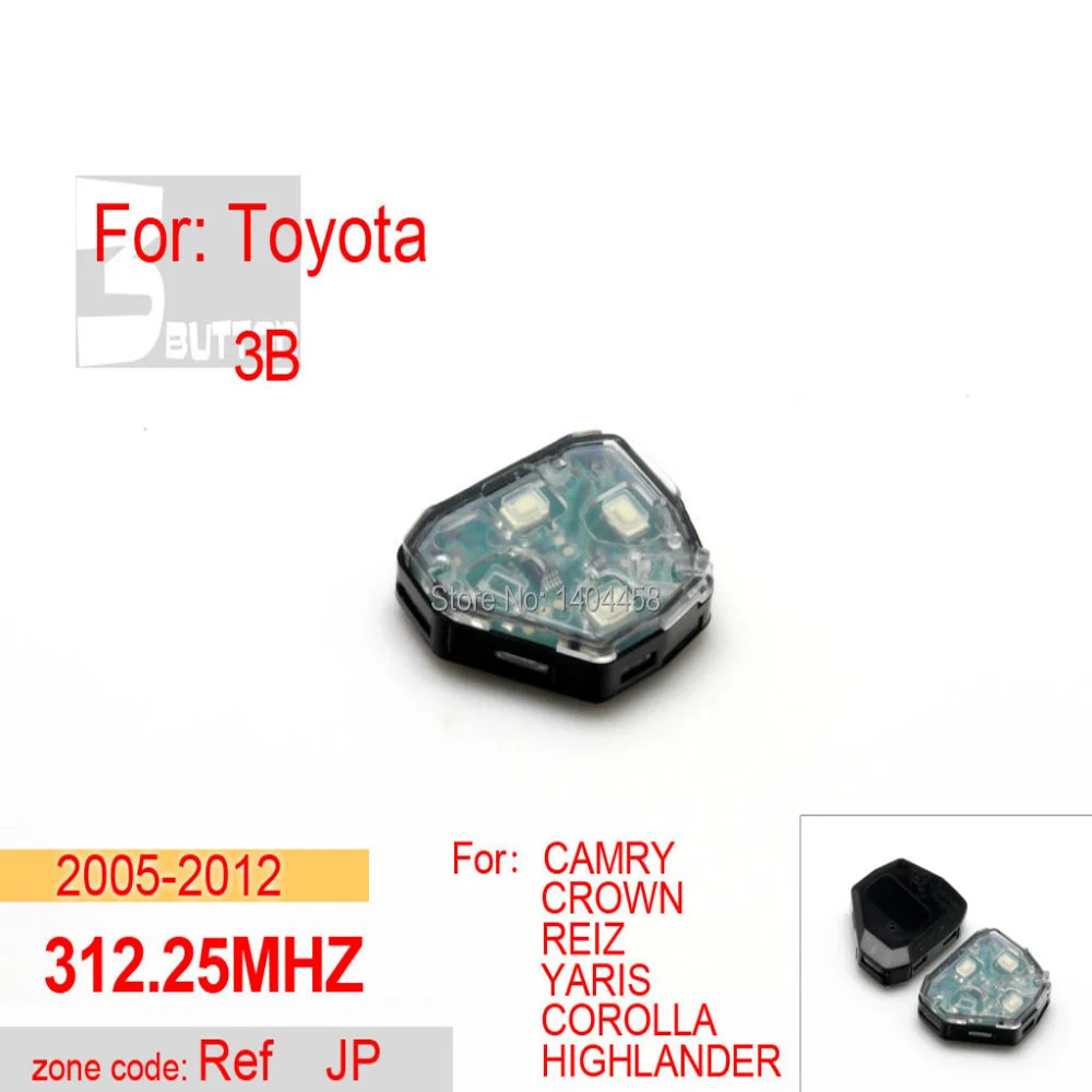 

Пульт дистанционного управления для Toyota Camry Crown Reiz Yaris Corolla Highlander, 312,25 МГц