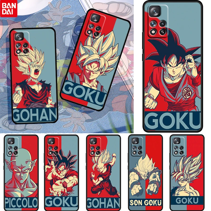 

Dragon Ball Son Goku Boy For Xiaomi Redmi Note 11 10 11T 10S 9 9S 8 7 5G 4G TPU Soft Silicone Black Phone Case Fundas Coque Capa