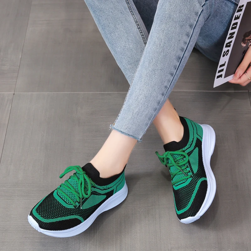 

Лоферы женские сетчатые без шнуровки, дышащие легкие кроссовки для бега и ходьбы, спортивная обувь на платформе, Размеры 35-42