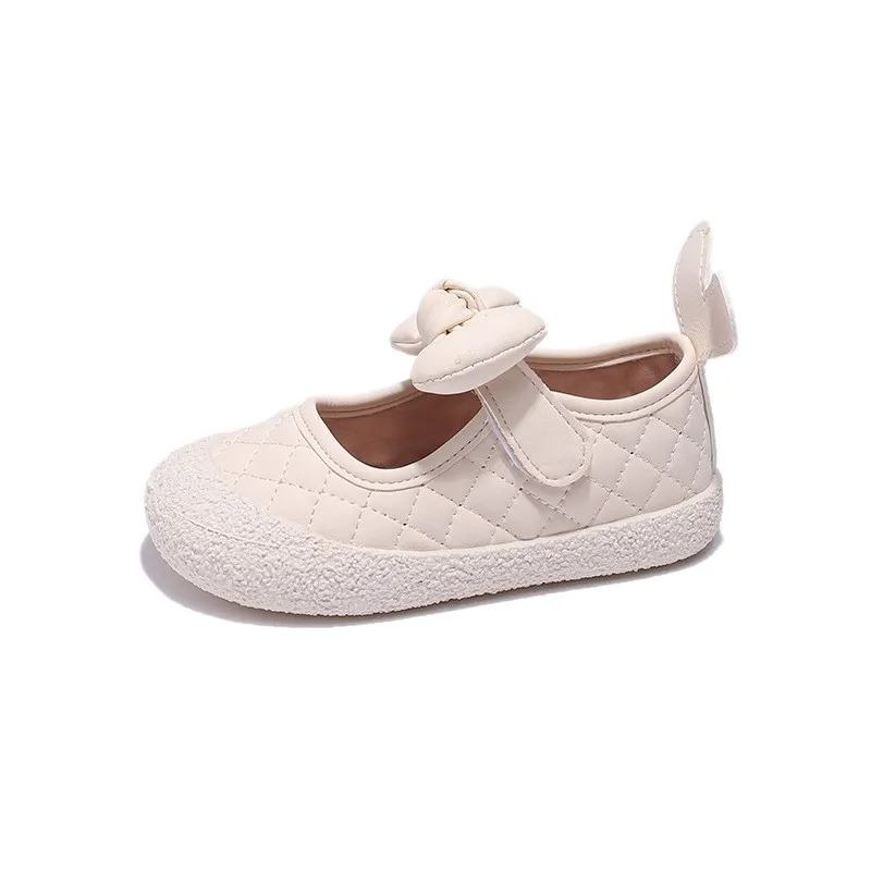 

CUZULLAA Spring Children Girls Princess Butterfly-Knot Casual Shoes Autumn Kids Girls Elegant Hook & Loop Flat Shoes Size 21-30