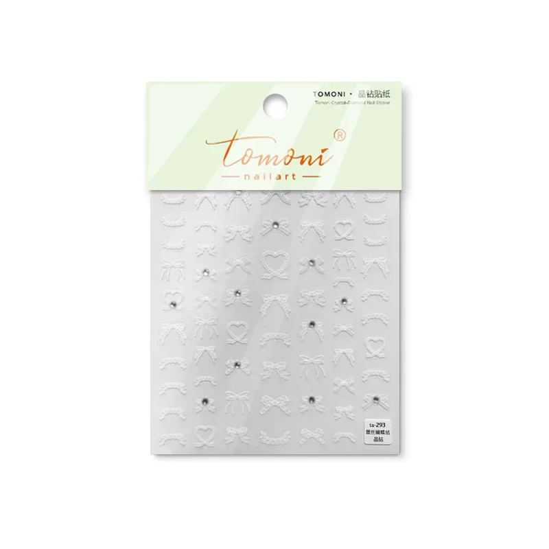 Crystal Diamond Nail Art Stickers Japanese Retro Lace Bow