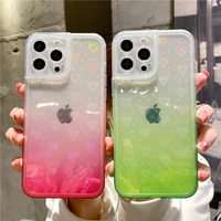 moskado tpu gradient laser heart protection case for iphone 11 pro max 12 13 mini x xr xs max 7 8 plus transparent soft cover