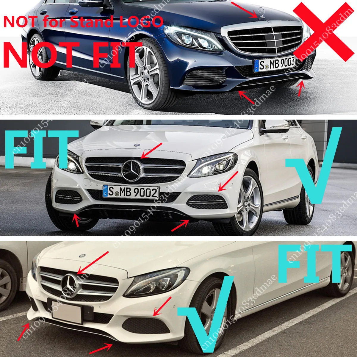 Фото Для Mercedes Benz C Class W205 S205 C180 C200 C220 C250 C300 2015-2018 Предварительно подъемный передний бампер, спойлер, обвесы №2