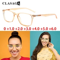 clasaga spring hinge transparent frame reading glasses diopter magnifier lightweight anti eyestrainglare
