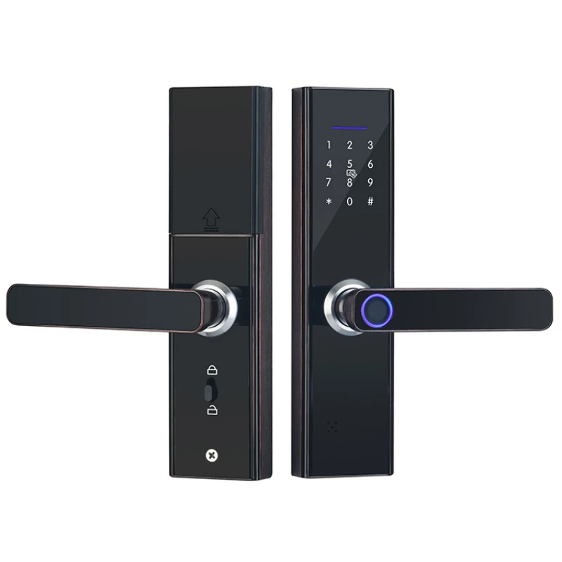 

safety virtual password door lock wifi smart fingerprint door lock handle door lock