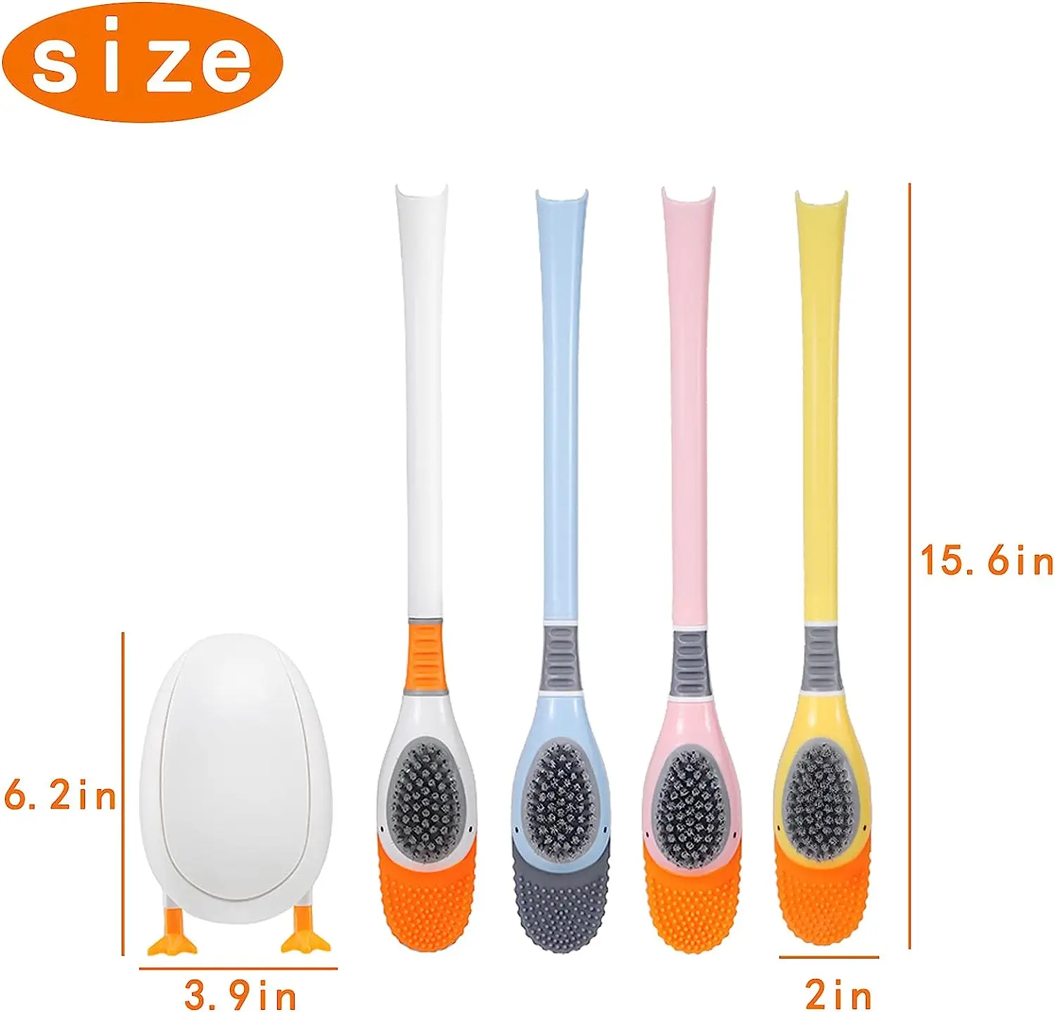 

Silicone Bathroom Toilet Brush Set Wall Mounted Brush Cute Duck Long Handled Bathroom Deep Cleaning Toilet Brush Bath supplies