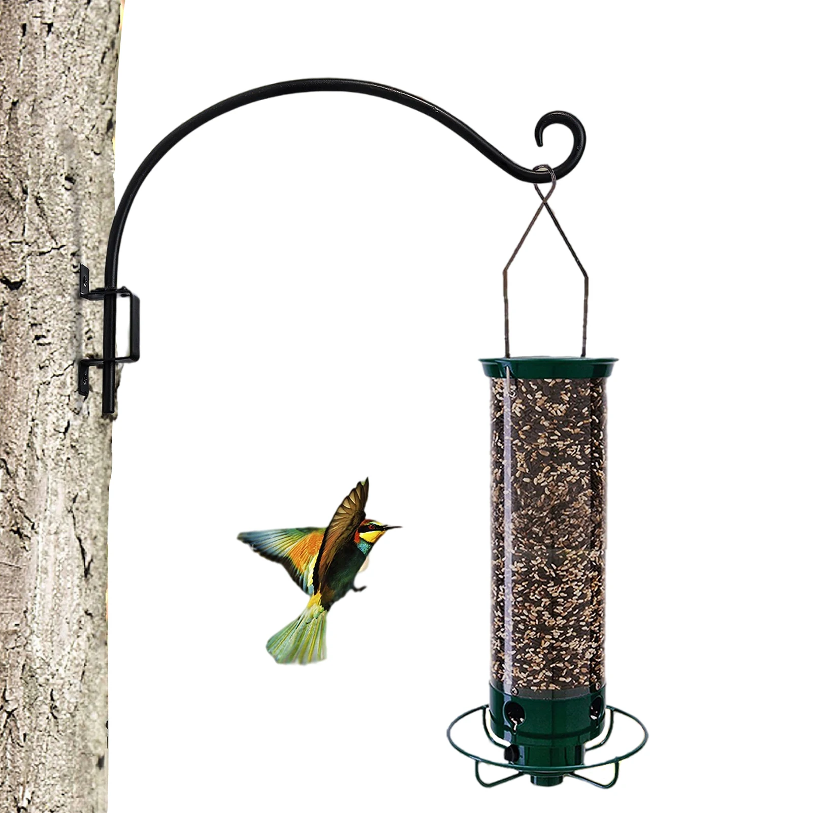 

Hand-Forged Plant Hook Bird Feeder Hanger Of Swivel Plant Bracket For Outdoor Outdoor Bird Feeder Bracket For Flower Basket Wind