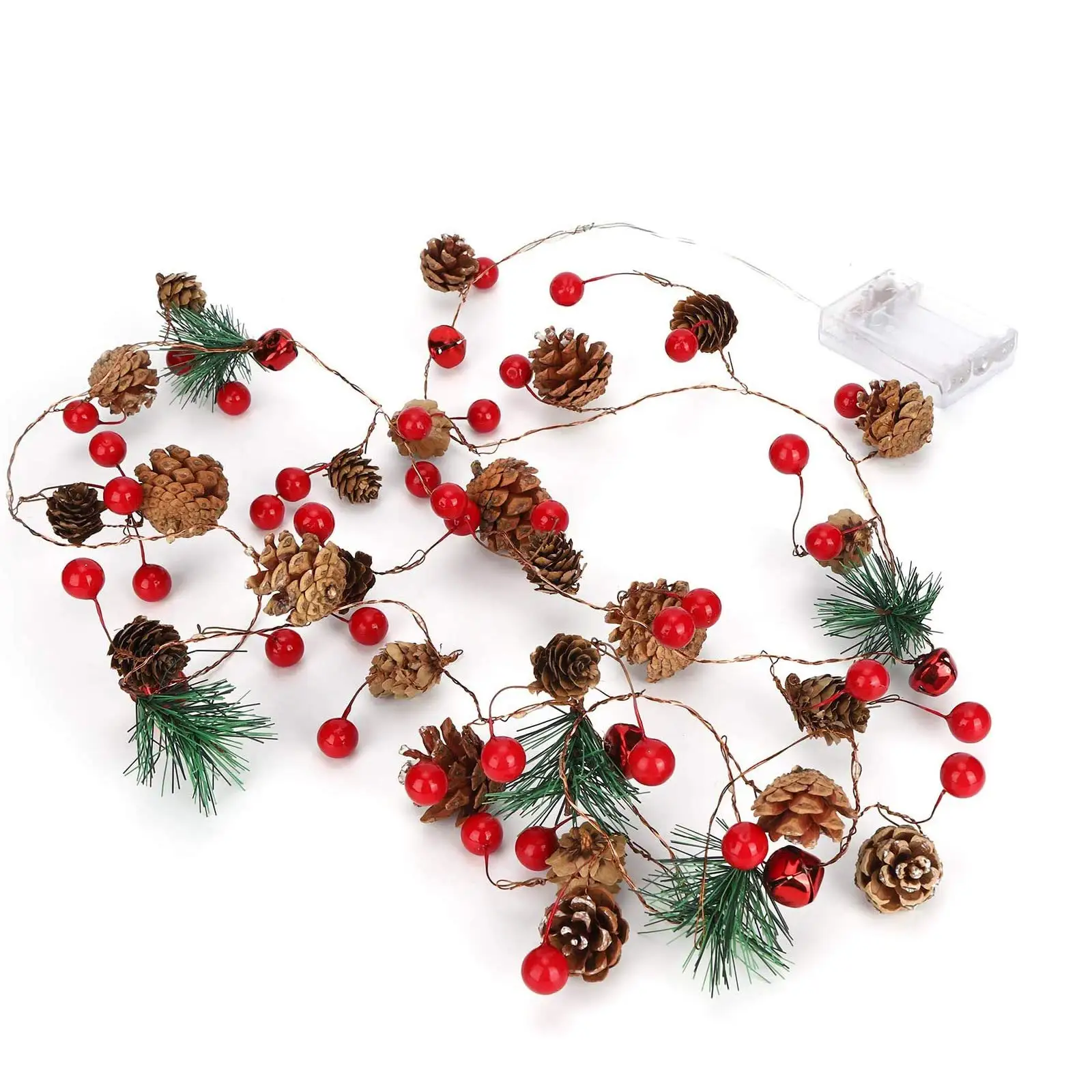 

20/30pcs LED Christmas Garland String Lights Red Berry Garland Lights Battery Powered Fairy String Lights for Xmas Tree Decor