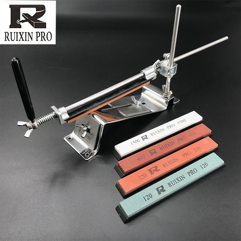

RUIXIN Professional Kitchen Knife Sharpener Whetstone Updated Multifunction Fixed Angle Sharpening System Apex Edge Honing Tools