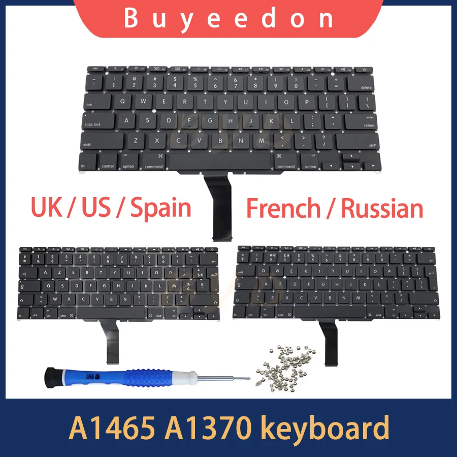 

Клавиатура A1370/A1465 для Macbook Air, с винтом и инструментами, 11 дюймов, 2011-2015 лет