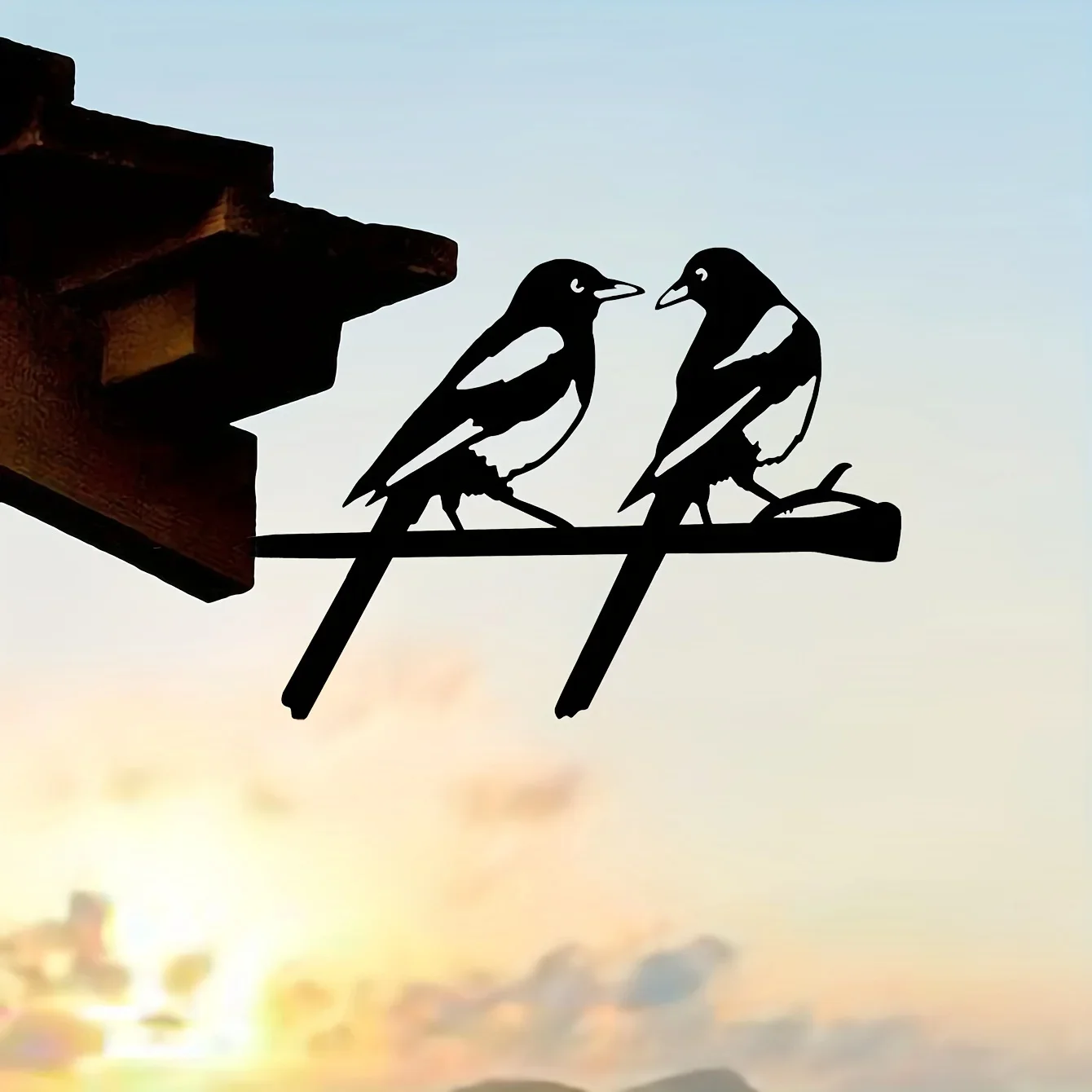 Металлический Художественный Силуэт С Двумя Птицами Декоративная Садовая