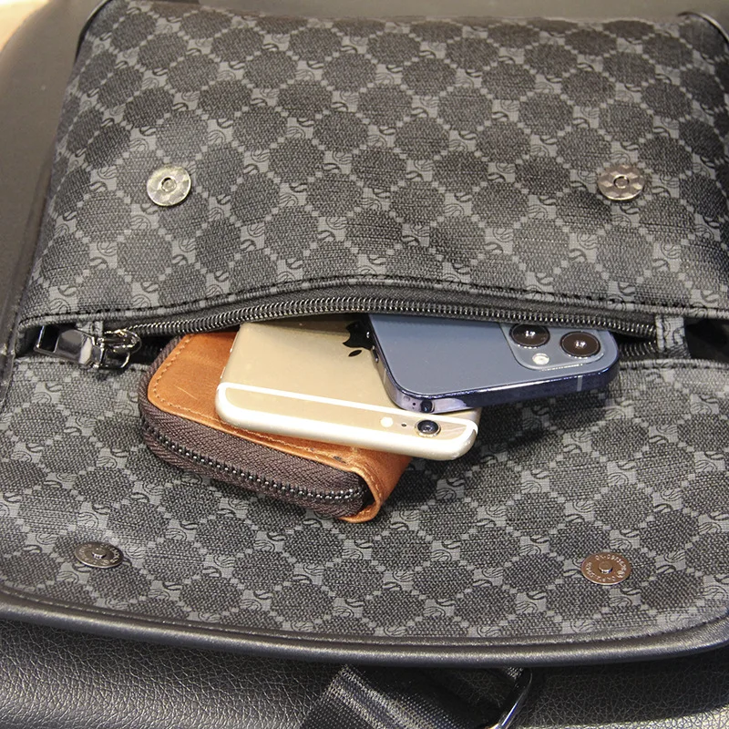 Модные клетчатые мужские сумки через плечо винтажная кожаная сумка-мессенджер