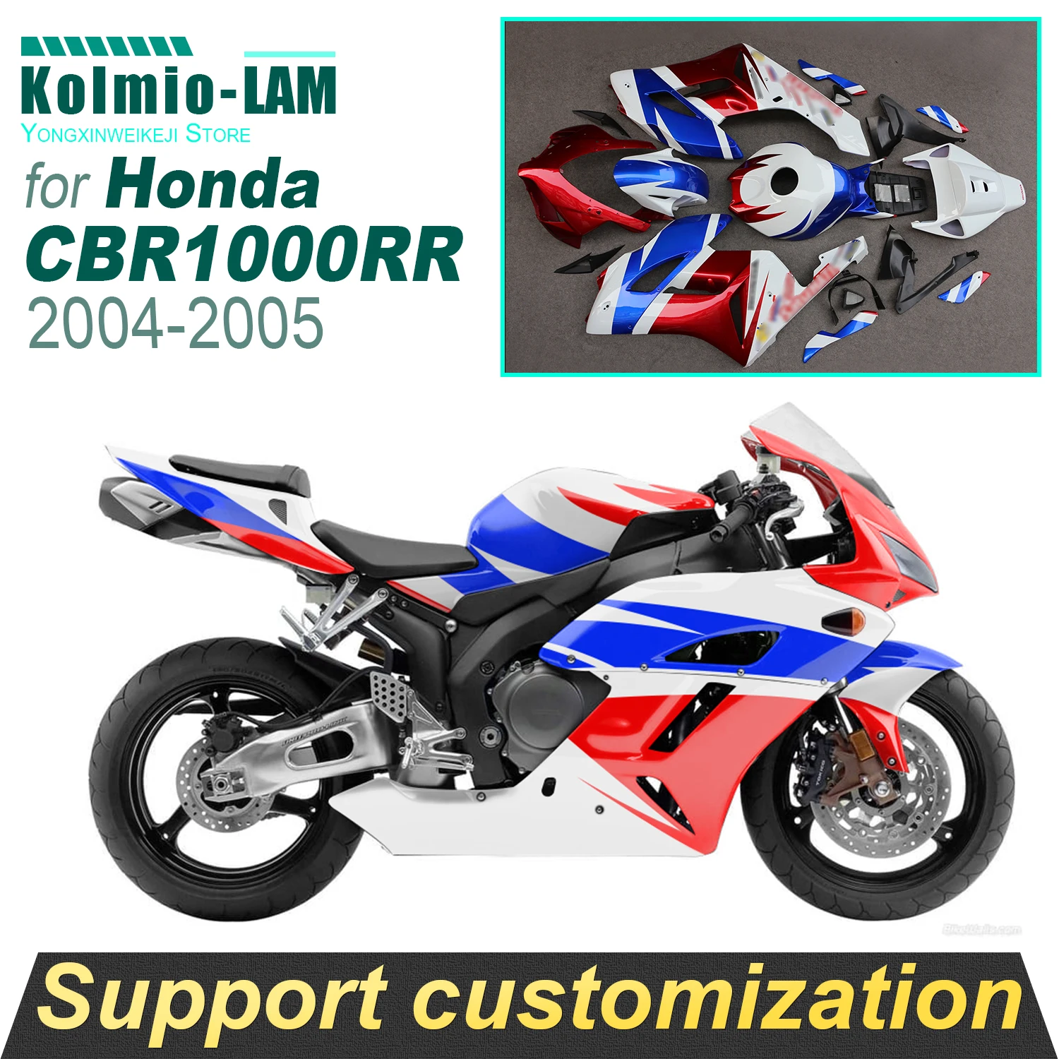

Для Honda CBR 1000 RR комплект обтекателей 2004 - 2005 CBR 1000RR пожарное лезвие полный корпус Полная ABS пластиковая панель CBR1000RR кузов