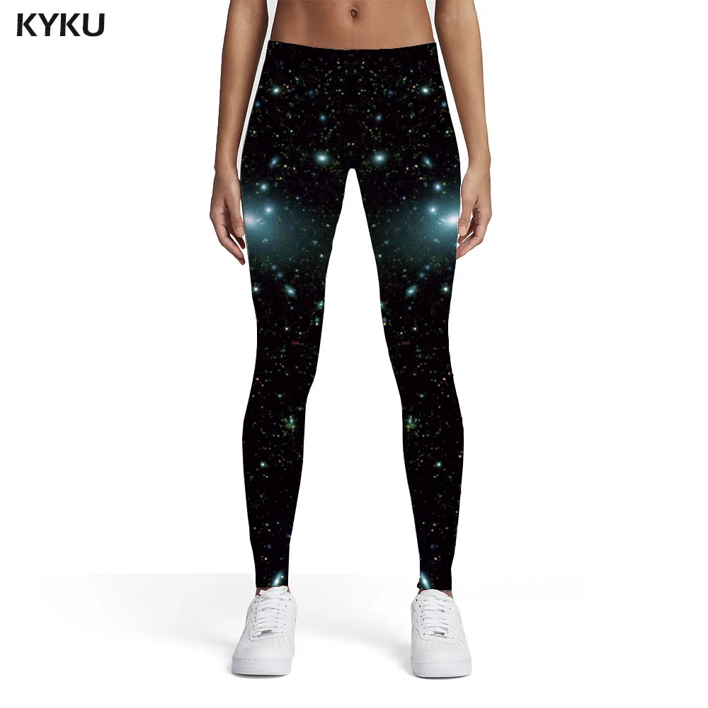 

KYKU Galaxy Leggings Women Space Elastic Universe Leggins Black 3d Print Womens Leggings Pants Casual Slim Funky Ladies