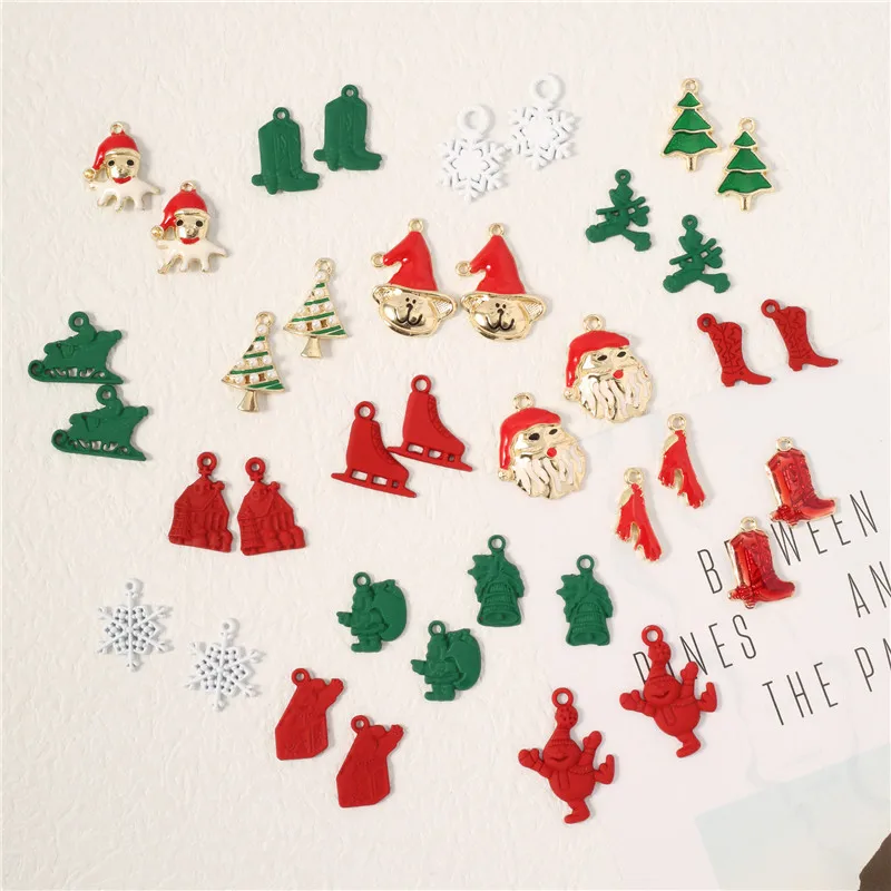 

10 шт. Новинка, различные Рождественские снежинки, колокольчики, очаровательные серьги «сделай сам», ожерелье, брелок, ремесла, фурнитура для...