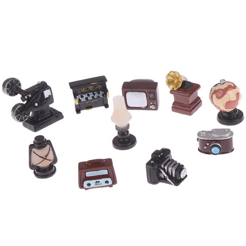 

Baby DIY Toy Lamp Oil Lamp Camera TV Piano for Doll House Decor Dollhouse Miniature Retro Simulation Furniture Model Toys