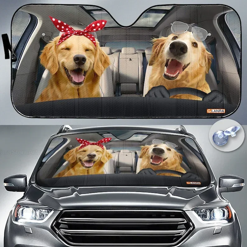 Автомобильный солнцезащитный козырек Golden Retriver Lover Золотой автомобильный декор