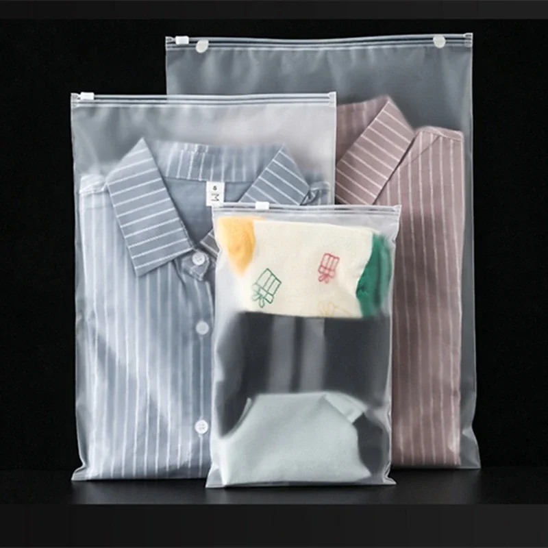 

Упаковочная сумка на молнии для одежды, односторонняя матовая прозрачная на одной стороне полиэтиленовая сумка для хранения с застежкой, плотные пакеты для покупок