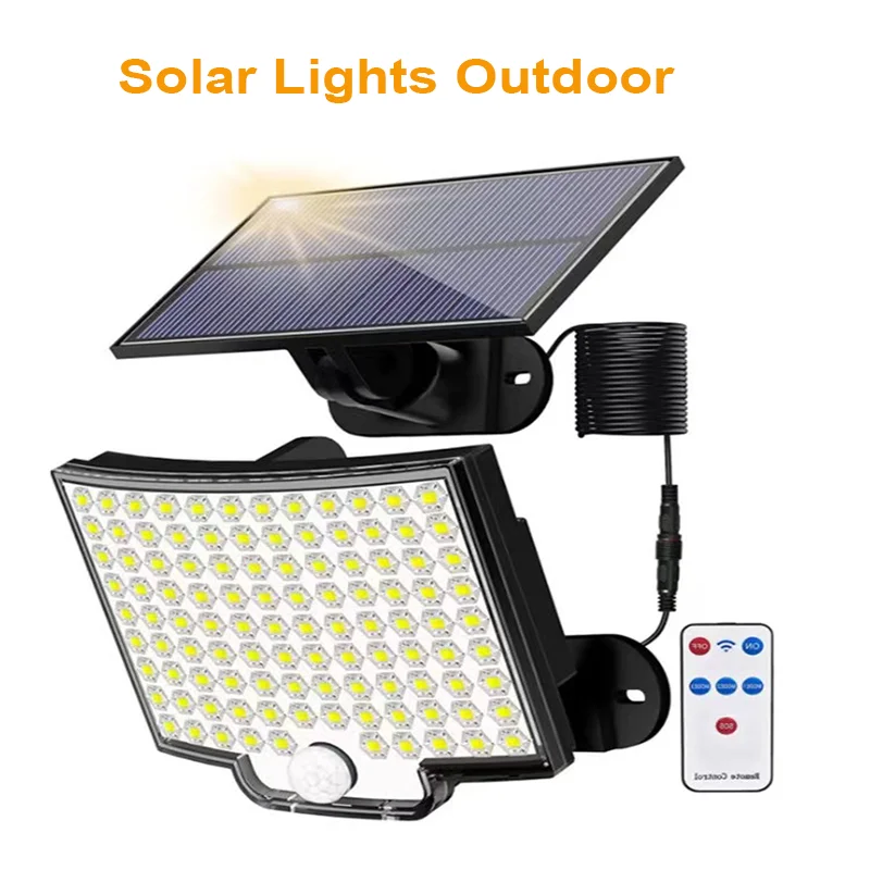 

Solar Lights Outdoor Motion Sensor Flood Lights Led Solar Security Wall Lights IP65 Waterproof Remote Lamp for Outside Garage